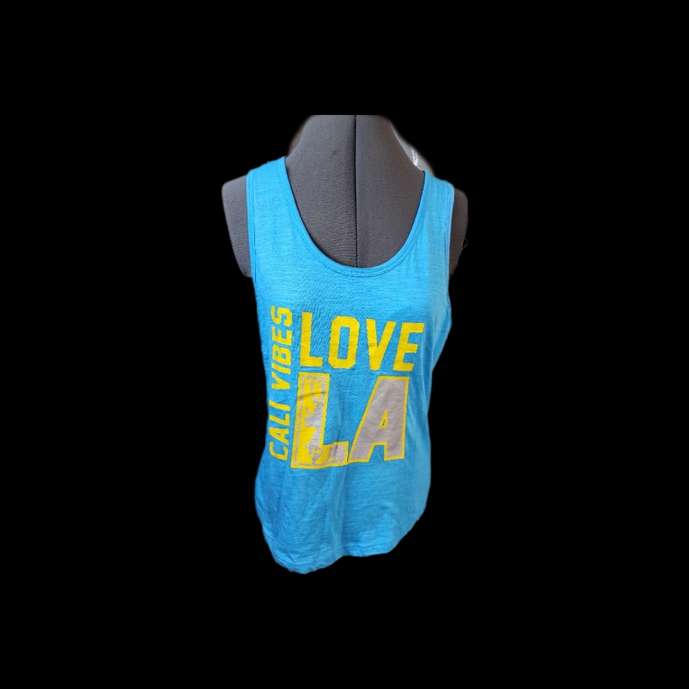 Womens Emme Jordan racerback blue XL love LA top